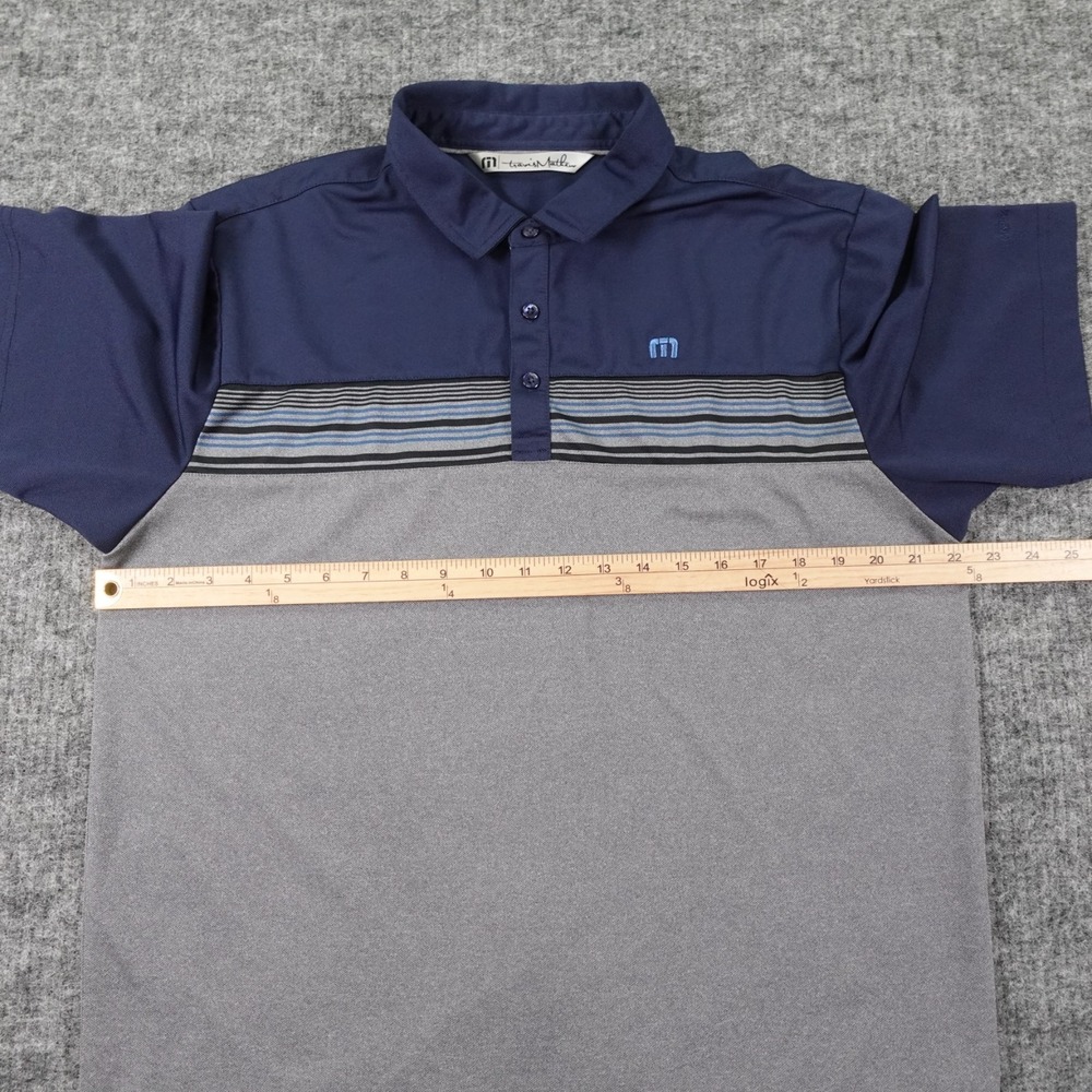 Peter Millar Polo Shirt Mens Large Blue Striped Band Lightweight Polyester Blend - Picture 7 of 9